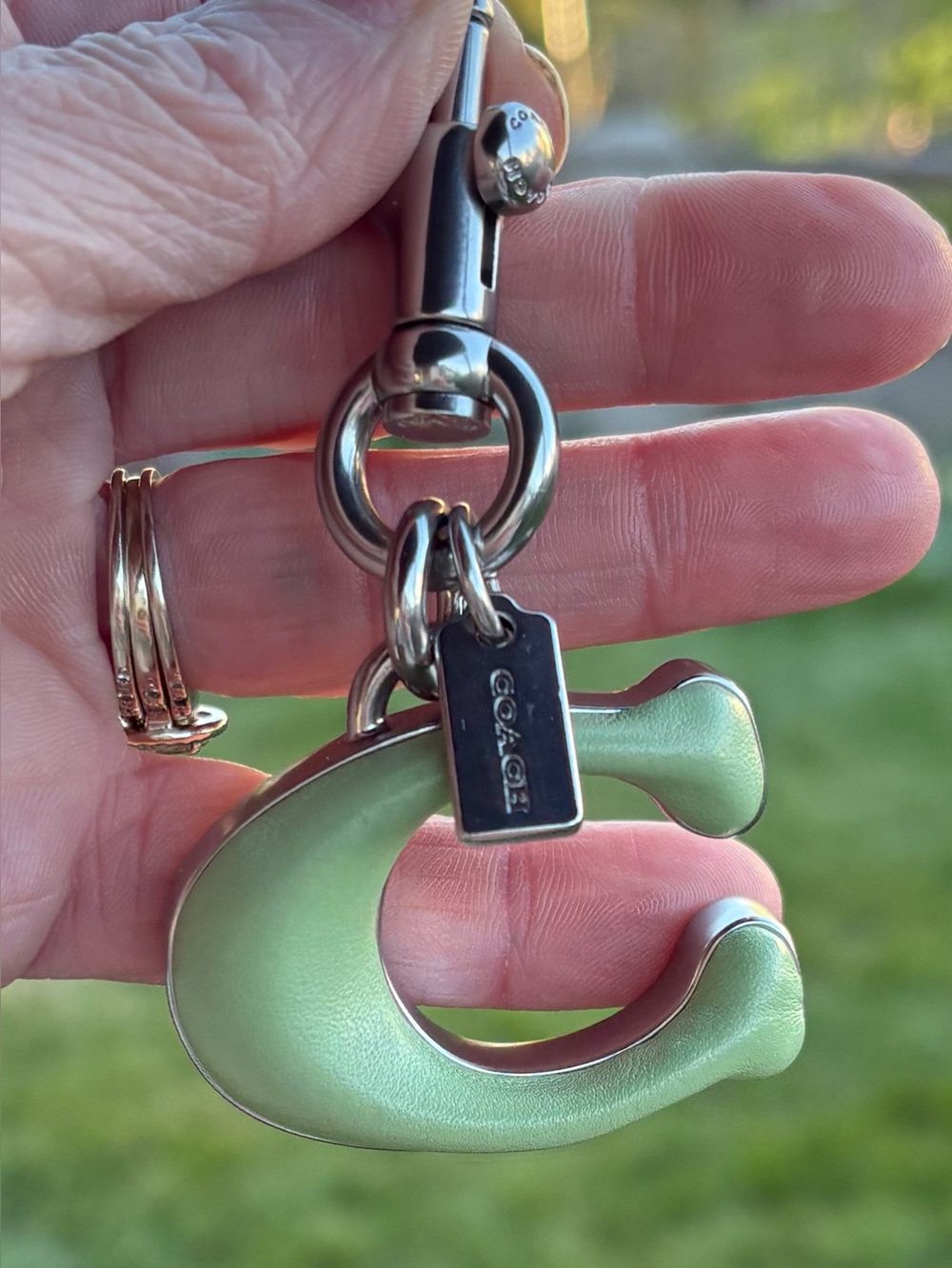 Coach Signature C Bag Charm Key Fob Keychain - Picture 7 of 8